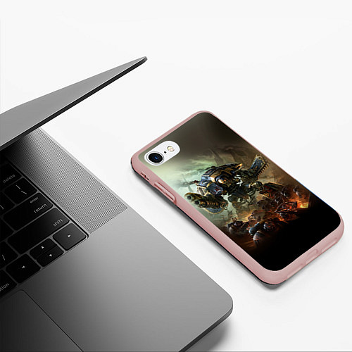 Чехол iPhone 7/8 матовый Титан / 3D-Светло-розовый – фото 3