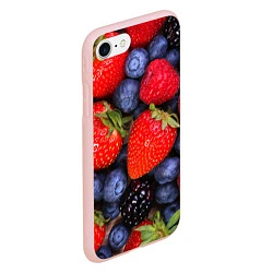 Чехол iPhone 7/8 матовый Berries, цвет: 3D-светло-розовый — фото 2