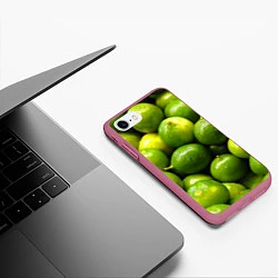 Чехол iPhone 7/8 матовый Лаймовая, цвет: 3D-малиновый — фото 2
