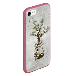 Чехол iPhone 7/8 матовый Three Days Grace: Tree, цвет: 3D-малиновый — фото 2