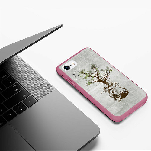 Чехол iPhone 7/8 матовый Three Days Grace: Tree / 3D-Малиновый – фото 3