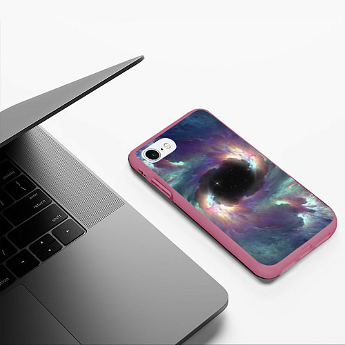 Чехол iPhone 7/8 матовый Star light space / 3D-Малиновый – фото 3