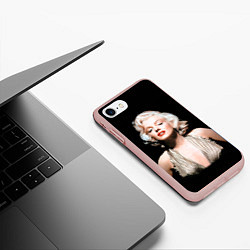 Чехол iPhone 7/8 матовый Мерлин Монро 2, цвет: 3D-светло-розовый — фото 2