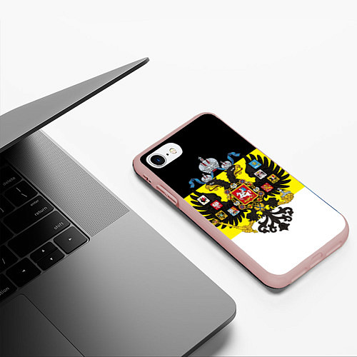 Чехол iPhone 7/8 матовый Имперский Флаг / 3D-Светло-розовый – фото 3