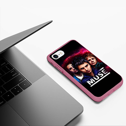 Чехол iPhone 7/8 матовый Muse Band / 3D-Малиновый – фото 3