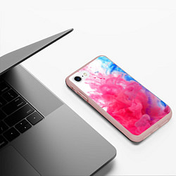 Чехол iPhone 7/8 матовый Взрыв красок, цвет: 3D-светло-розовый — фото 2