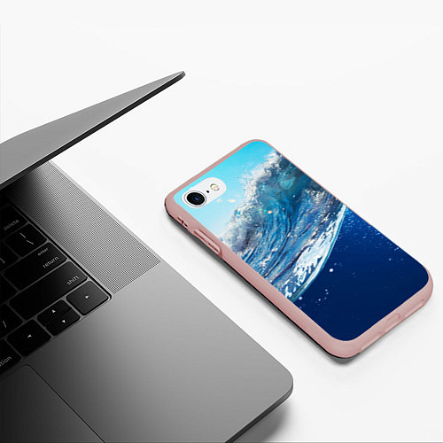 Чехол iPhone 7/8 матовый Стихия воды / 3D-Светло-розовый – фото 3