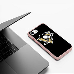 Чехол iPhone 7/8 матовый Pittsburgh Penguins: Malkin, цвет: 3D-светло-розовый — фото 2