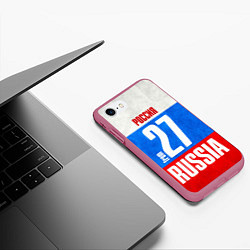 Чехол iPhone 7/8 матовый Russia: from 27, цвет: 3D-малиновый — фото 2