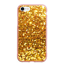 Чехол iPhone 7/8 матовый Золотое мерцание, цвет: 3D-светло-розовый