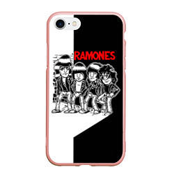 Чехол iPhone 7/8 матовый Ramones Boys, цвет: 3D-светло-розовый