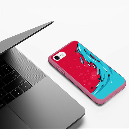 Чехол iPhone 7/8 матовый Water Elemental / 3D-Малиновый – фото 3