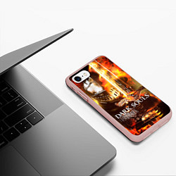 Чехол iPhone 7/8 матовый Dark Souls War, цвет: 3D-светло-розовый — фото 2