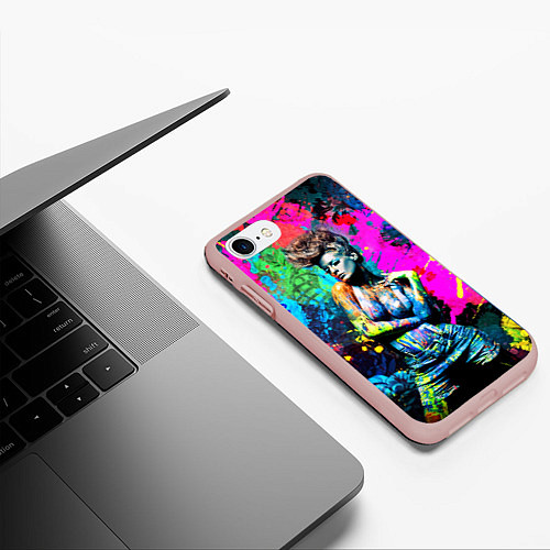 Чехол iPhone 7/8 матовый Боди-арт / 3D-Светло-розовый – фото 3