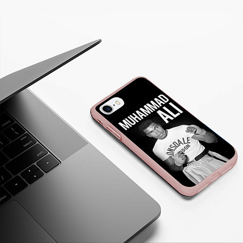 Чехол iPhone 7/8 матовый Muhammad Ali / 3D-Светло-розовый – фото 3