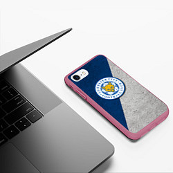 Чехол iPhone 7/8 матовый Leicester City FC, цвет: 3D-малиновый — фото 2