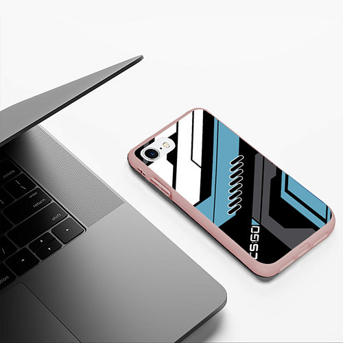 Чехол iPhone 7/8 матовый CS:GO Vulcan Style / 3D-Светло-розовый – фото 3
