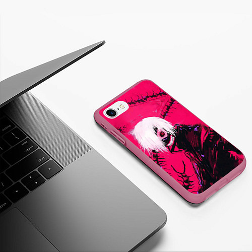 Чехол iPhone 7/8 матовый Red / 3D-Малиновый – фото 3