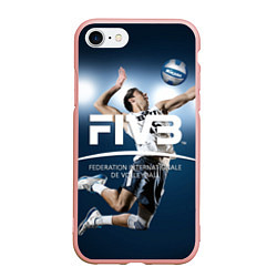 Чехол iPhone 7/8 матовый Волейбол 4, цвет: 3D-светло-розовый