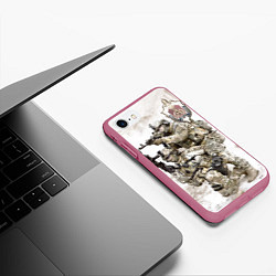 Чехол iPhone 7/8 матовый Спецназ 20, цвет: 3D-малиновый — фото 2