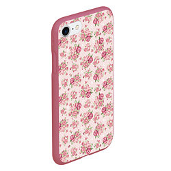 Чехол iPhone 7/8 матовый Fashion sweet flower, цвет: 3D-малиновый — фото 2