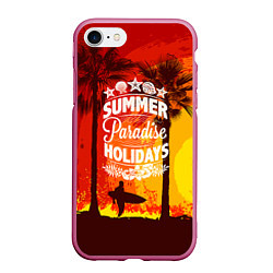 Чехол iPhone 7/8 матовый Summer Surf 2, цвет: 3D-малиновый