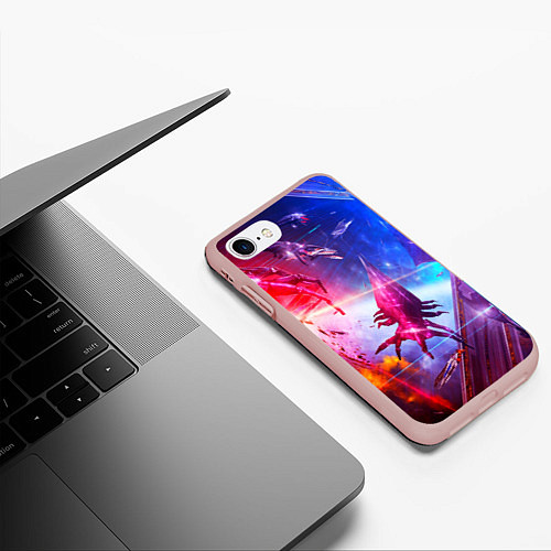 Чехол iPhone 7/8 матовый Mass effect / 3D-Светло-розовый – фото 3