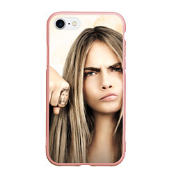 Чехол iPhone 7/8 матовый Cara Delevingne, цвет: 3D-светло-розовый