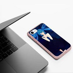 Чехол iPhone 7/8 матовый Мику под водой, цвет: 3D-светло-розовый — фото 2