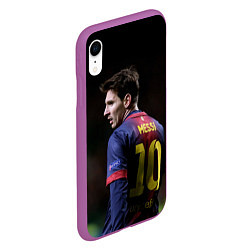 Чехол iPhone XR матовый Месси 10, цвет: 3D-фиолетовый — фото 2