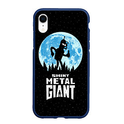 Чехол iPhone XR матовый Bender Metal Giant, цвет: 3D-тёмно-синий