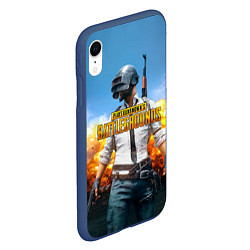 Чехол iPhone XR матовый PUBG Wars, цвет: 3D-тёмно-синий — фото 2