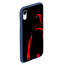 Чехол iPhone XR матовый Dethklok: Dark Man, цвет: 3D-тёмно-синий — фото 2