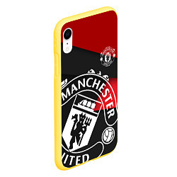 Чехол iPhone XR матовый FC Man United: Exclusive, цвет: 3D-желтый — фото 2