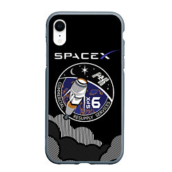 Чехол iPhone XR матовый Space X, цвет: 3D-серый