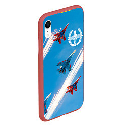 Чехол iPhone XR матовый Самолеты ВВС цвета 3D-красный — фото 2