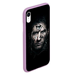 Чехол iPhone XR матовый Messi Black цвета 3D-сиреневый — фото 2