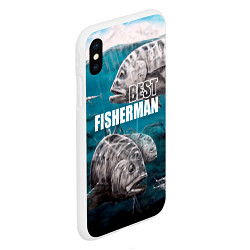 Чехол iPhone XS Max матовый Best fisherman, цвет: 3D-белый — фото 2