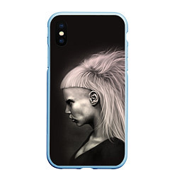 Чехол iPhone XS Max матовый Die Antwoord GIrl, цвет: 3D-голубой