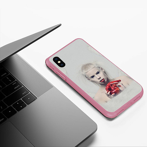 Чехол iPhone XS Max матовый Die Antwoord: Blooded Heart / 3D-Малиновый – фото 3