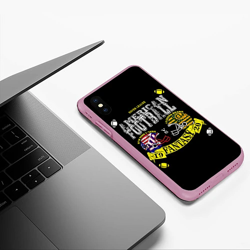Чехол iPhone XS Max матовый American football / 3D-Розовый – фото 3