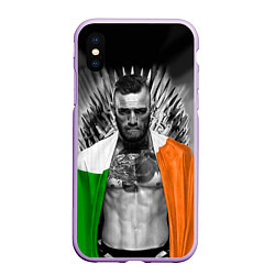 Чехол iPhone XS Max матовый McGregor: Boxing of Thrones, цвет: 3D-сиреневый