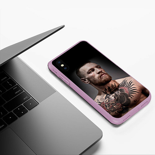 Чехол iPhone XS Max матовый Conor McGregor / 3D-Сиреневый – фото 3