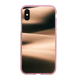Чехол iPhone XS Max матовый Барханы, цвет: 3D-розовый
