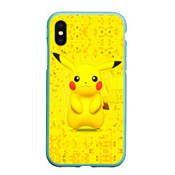 Чехол iPhone XS Max матовый Pikachu, цвет: 3D-мятный