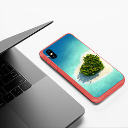 Чехол iPhone XS Max матовый Остров, цвет: 3D-красный — фото 2