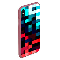 Чехол iPhone XS Max матовый Pixel Color, цвет: 3D-малиновый — фото 2