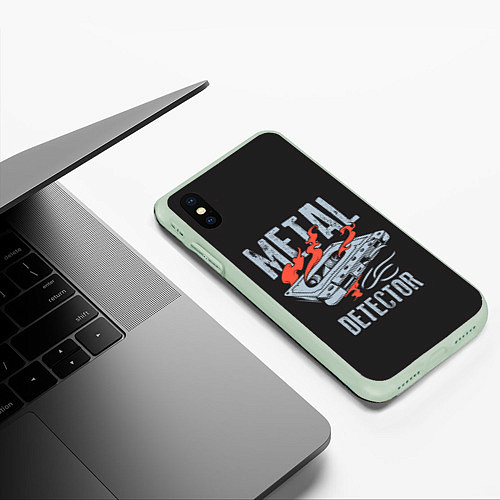 Чехол iPhone XS Max матовый Metal Detector / 3D-Салатовый – фото 3