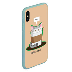 Чехол iPhone XS Max матовый Catpuccino, цвет: 3D-мятный — фото 2