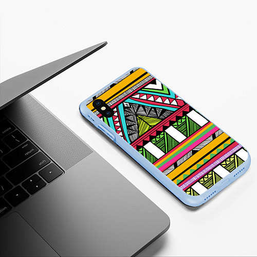 Чехол iPhone XS Max матовый Зимбабве / 3D-Голубой – фото 3